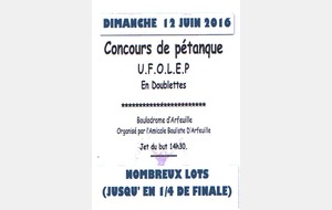 CONCOURS UFOLEP ARFEUILLE dimanche 12 juin 2016 à 14h