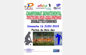 LES RESULTATS - UFOLEP CHAMPIONNAT DEPARTEMENTAL TRIPLETTES SU / DA / DOUBLETTES FEMININES 