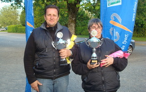 PHILIPPE et SYLVIE TICHADOU vainqueurs du departemental mixte UFOLEP et champion de FRANCE