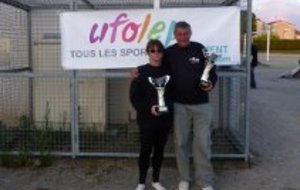 SYLVIE TICHADOU et JP.LONGUECHAUD 
champions UFOLEP doublette mixte