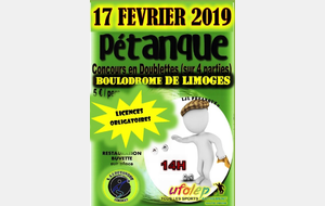 UFOLEP LJL PETANQUE DOUBLETTE (4 PARTIES) AU MOULIN PINARD