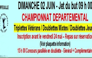 UFOLEP ARFEUILLE CHAMPIONNAT DPTAL DM / TV / J