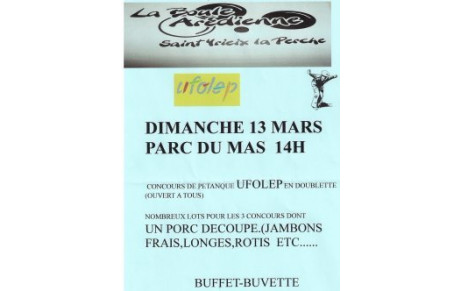 BONNE REUSSITE POUR LE 1ER CONCOURS DE LA BOULE